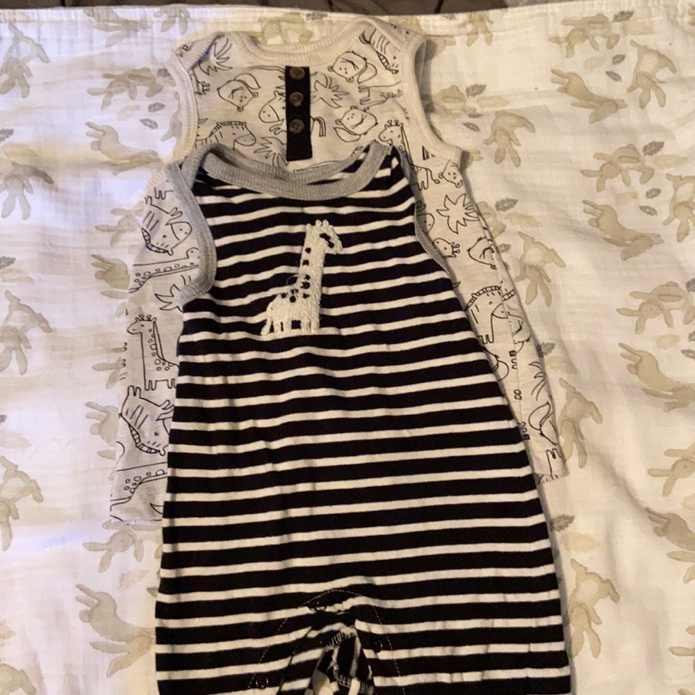 Tahari one piece outfit for a 0-3 month old baby.